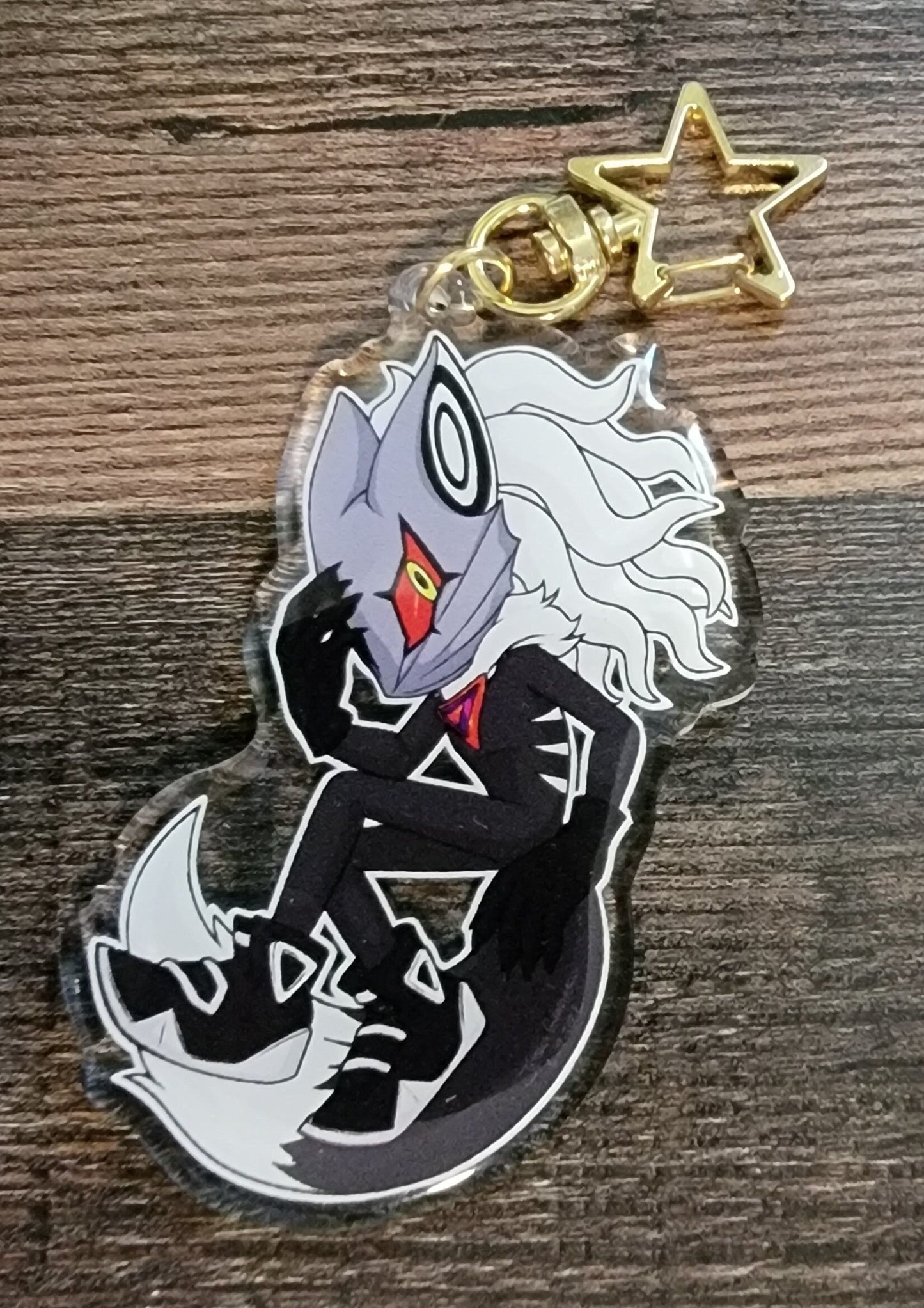Two-Sided Masked/Maskless Jackal Keychain