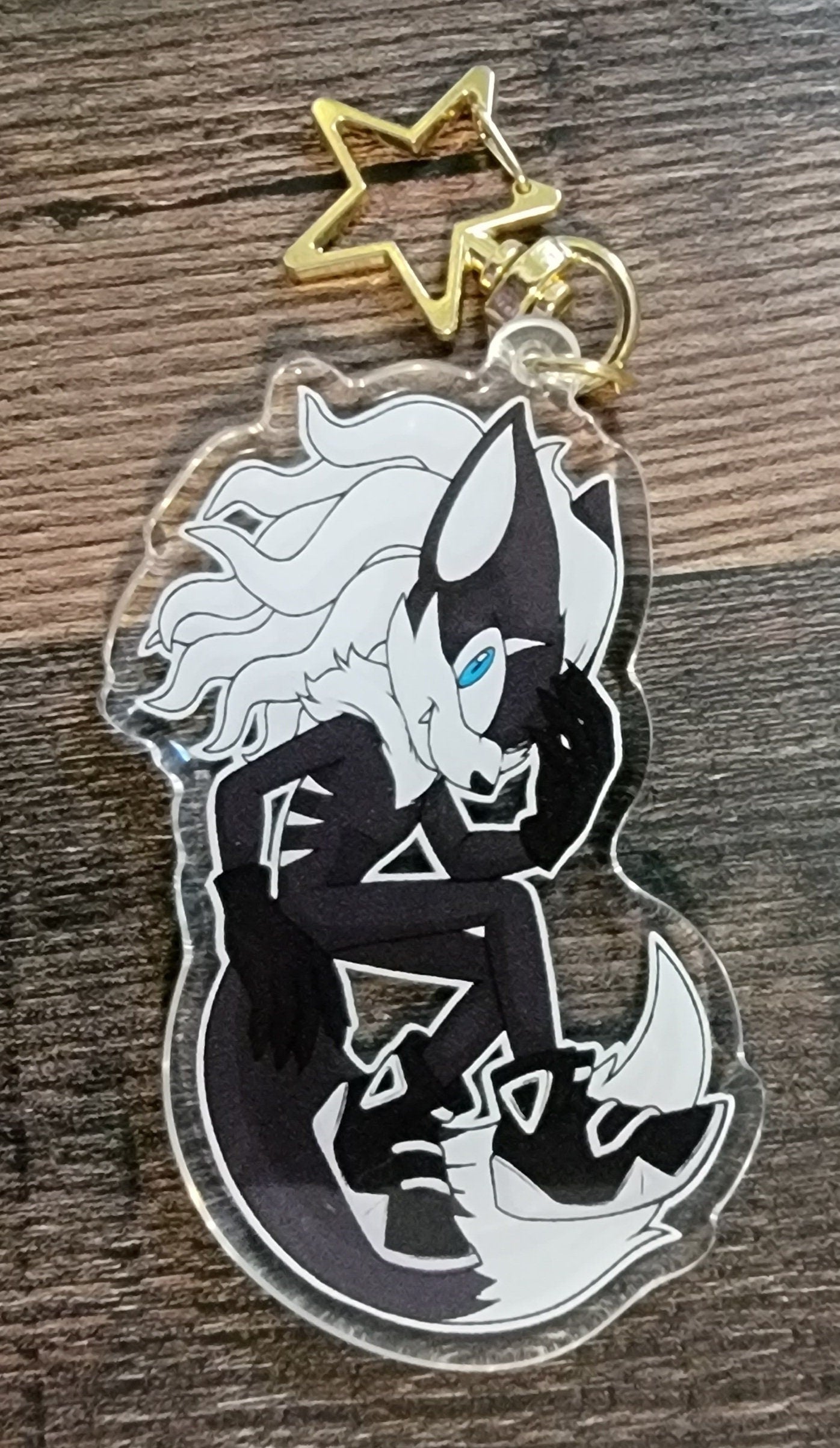 Two-Sided Masked/Maskless Jackal Keychain