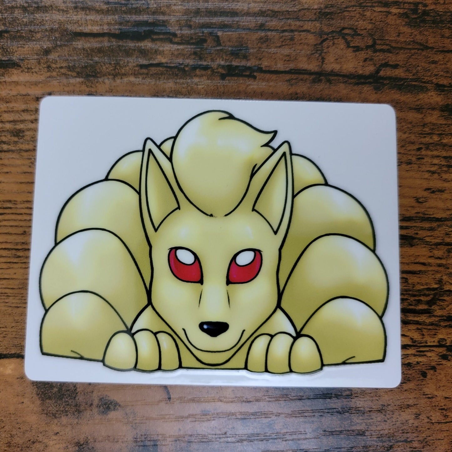 4" Nine Tailed Fox Peeker Vinyl Decal